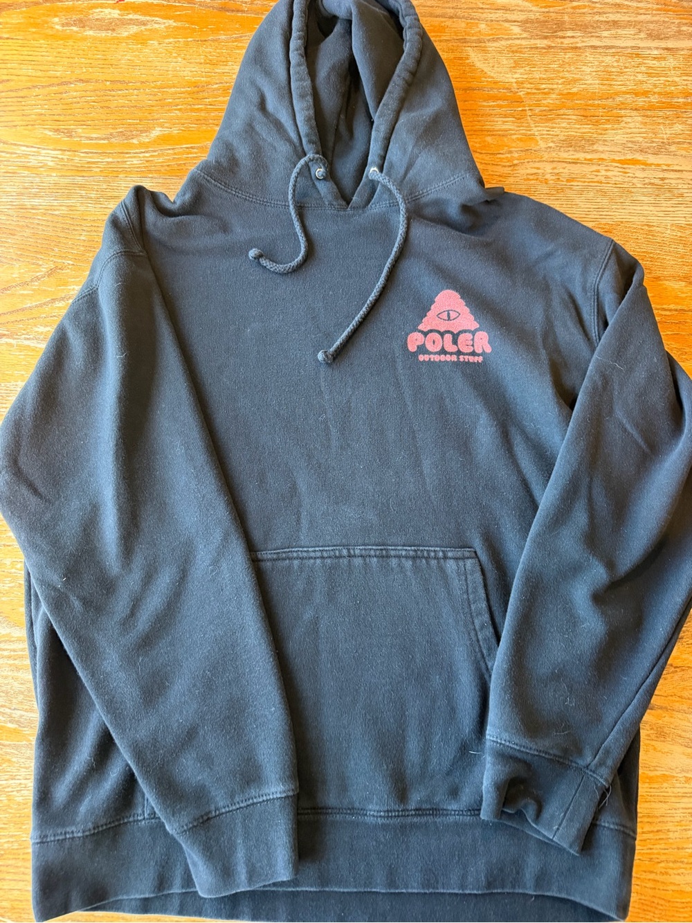 Poler Black Hoodie with red Chest Logo - Men's